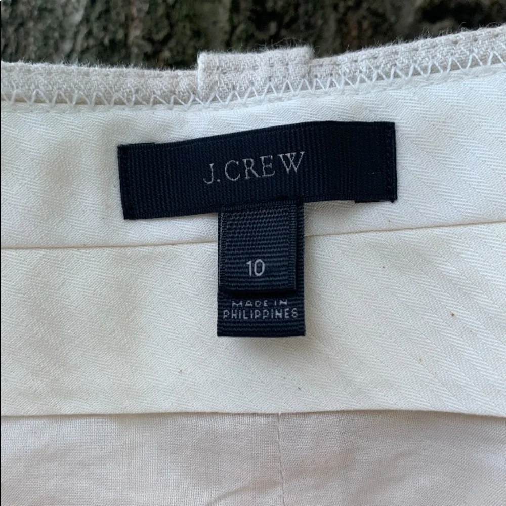 J Crew Linen Cream Pencil Skirt Sz 10 NWOTs